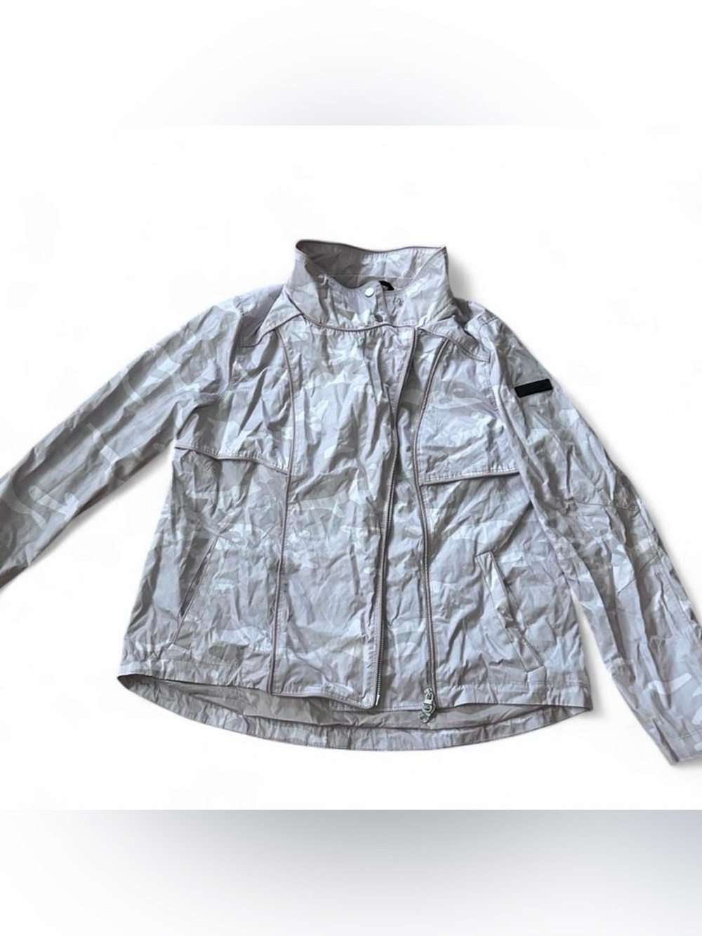 Calvin Klein Light Gray Camo-Print Packable Utility Jacket